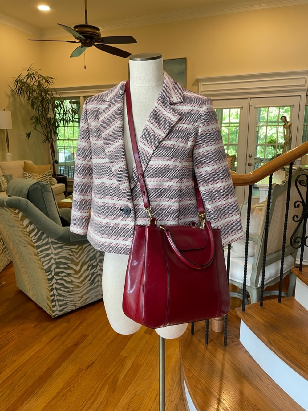 NWOT Brahmin Merlot Red smooth leather satchel, shoulder or crossbody bag